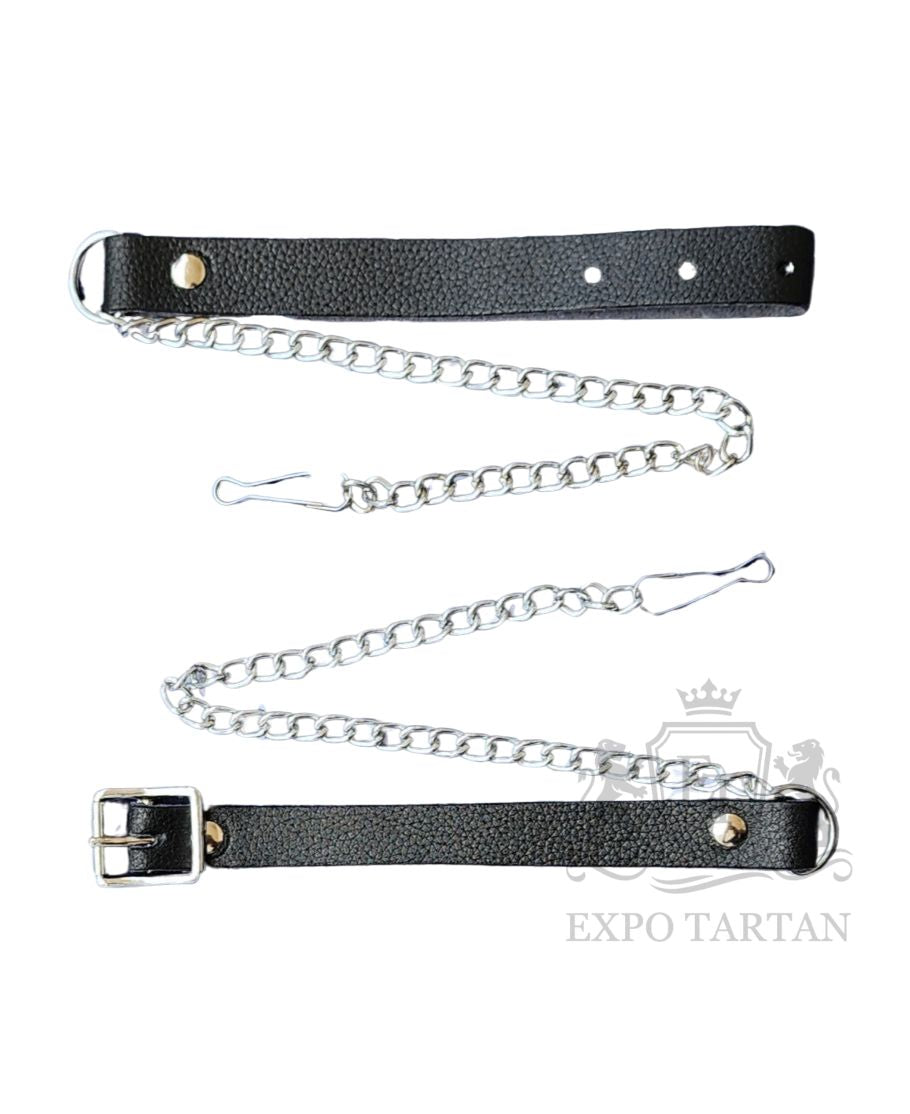 Premium Black Sheep Fur Sporran Chrome Finish Chain