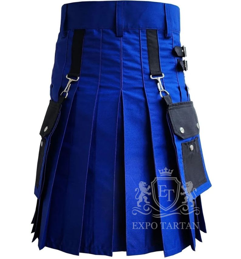 Black & Blue Hybrid Utility Kilt Detachable Cargo Pockets