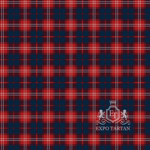 Men's Bon Accord Swatch showing a deep navy sett, intricately intersected by prominent red bands and fine white lines