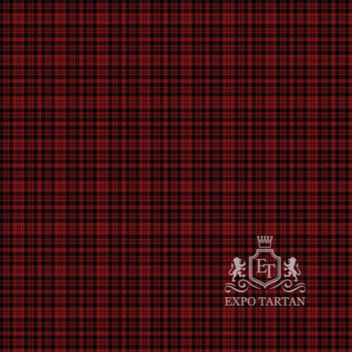Men's Border Reiver Swatch showing a dense, small-scale red and black checked sett.