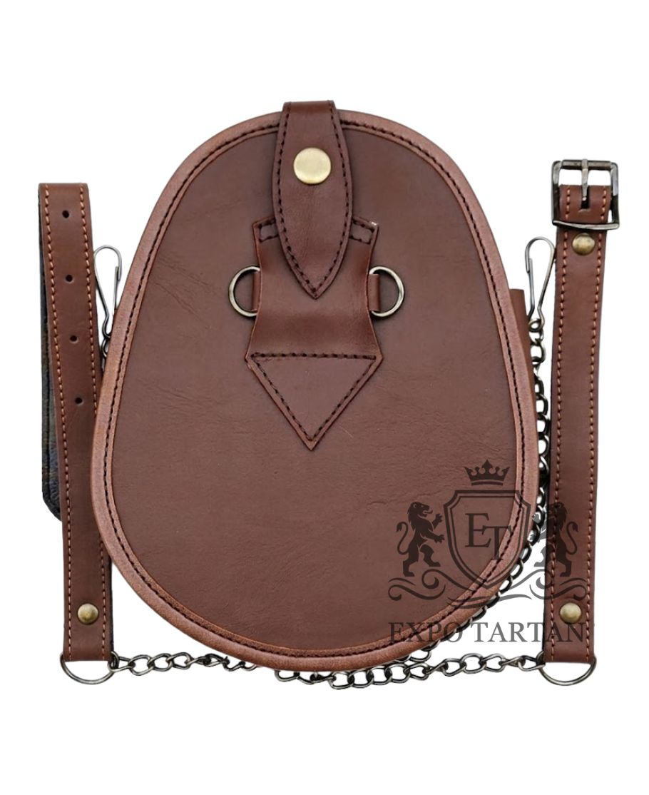 Brown Leather Calfskin Kilt Sporran