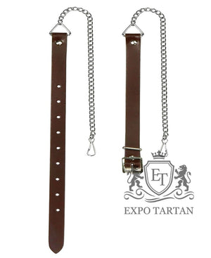 Brown Leather Sporran Antique Thistle Cantle