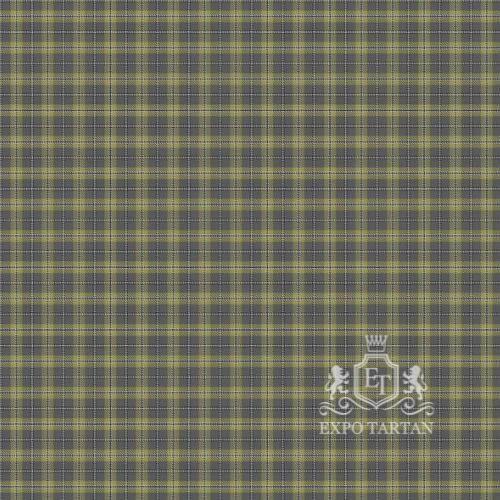 Men's Cairngorm District Swatch showing a muted grey sett, intricately intersected by pale earthy gold bands and fine black and white lines