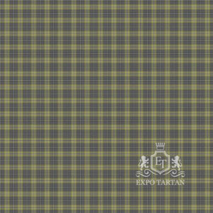 Men's Cairngorm District Swatch showing a muted grey sett, intricately intersected by pale earthy gold bands and fine black and white lines