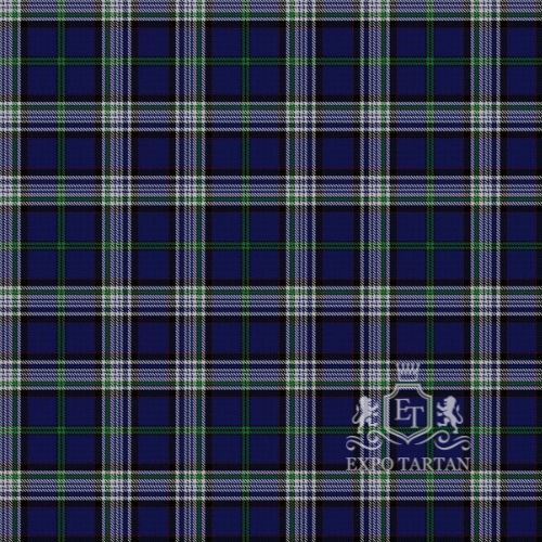 Men's Change Mental Health Swatch showing a deep navy blue sett, intricately intersected by white and black bands and fine green overchecks