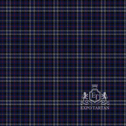 Men's City of Sarnia Swatch showing a deep navy and black sett, intricately intersected by white, yellow, and red overchecks