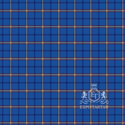 Men's Clark's Harbour Swatch showing a bright blue sett, intricately intersected by dark blue bands and multi-colored overchecks of white, yellow, and red