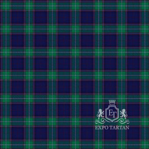 Men's Coldstream Swatch showing a navy and green sett, intricately intersected by red and light blue overchecks