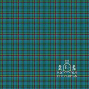 Men's Dalveen District Swatch showing a teal sett, intricately intersected by forest green bands and red and yellow overchecks." Option 3: Short and punchy
