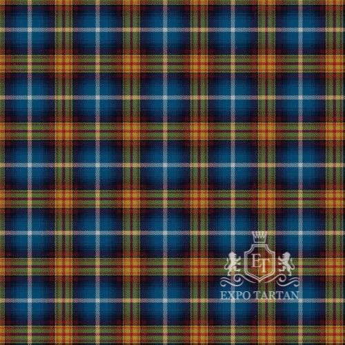 Men's Declaration of Scottish Independence Swatch showing a vibrant blue and deep navy-black sett, intricately intersected by golden-yellow, red, and crisp white overcheck