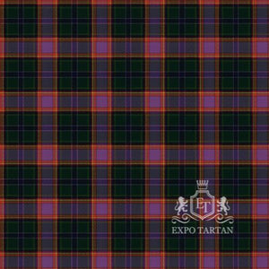 Men's Dundee Carers Centre Swatch showing a deep forest green and vibrant purple sett, intricately intersected by navy blue and bright yellow-orange overcheck