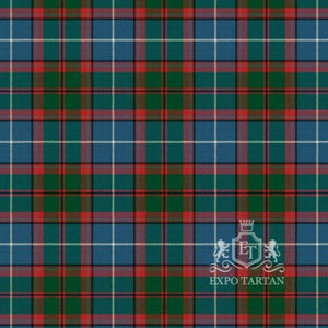 Men's Dunedin Florida Ancient Swatch showing a vibrant red, blue, and green sett, intricately intersected by crisp white and dark overcheck