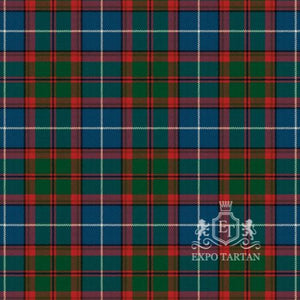 Men's Dunedin Florida Swatch showing a rich forest green, deep blue, and crimson red sett, intricately intersected by crisp white and dark overcheck