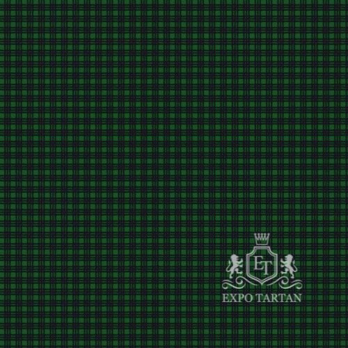 Men's Elphinstone Swatch showing a deep forest green and rich black sett, intricately intersected by dark charcoal and subtle pine green overcheck