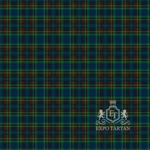 Men's Emerald Coast Tribute Swatch showing a deep forest green, dark navy blue, and rich espresso brown sett, intricately intersected by bright emerald green and fine royal blue overcheck