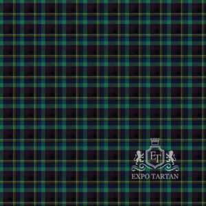 Men's Enable Scotland Swatch showing a deep forest green, dark navy blue, and rich black sett, intricately intersected by bright golden-yellow overcheck