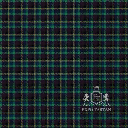 Men's Enable Scotland Swatch showing a deep forest green, dark navy blue, and rich black sett, intricately intersected by bright golden-yellow overcheck