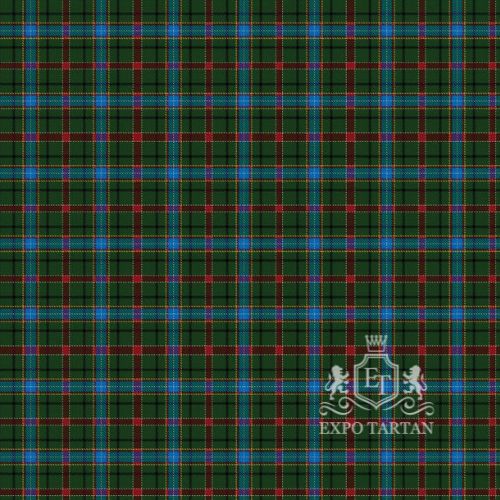 Men's Festival Celtes et Cie Swatch showing a deep forest green and rich navy blue sett, intricately intersected by vibrant sky blue, crimson red, and crisp white overcheck
