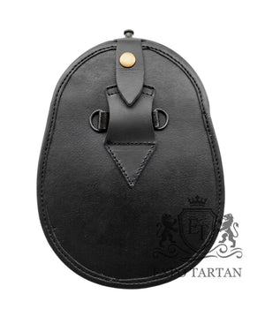 Full Dress Sporran Red Leather Matt Black Celtic Cantle