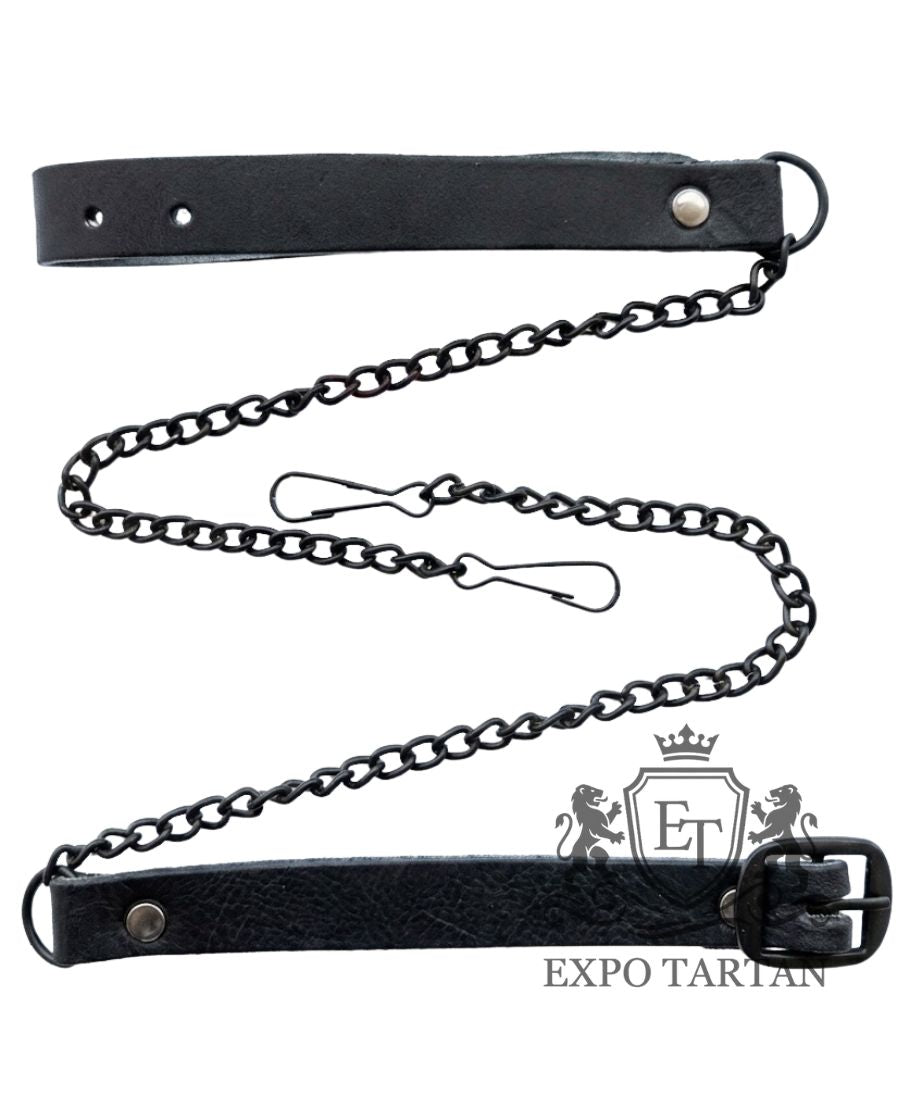 Full Dress Sporran Red Leather Matt Black Celtic Cantle
