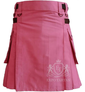 Pink Cotton Utility Deluxe Kilt