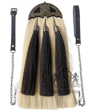 Long Horse Hair Dress Kilt Sporran Rampant Lion Cantle Antique Finish