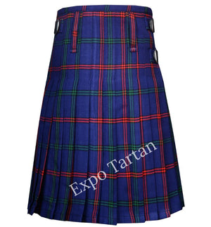 Back view of Clan Montgomery Modern Tartan kilt for men, authentic Scottish wear