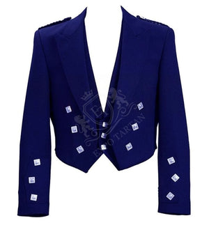 Navy Blue Prince Charlie Kilt Jacket With Vest