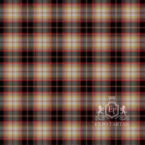 Men's Puffin Atlantic Tartan Kilt showing a deep black and red sett with greyish-white blocks and a golden-yellow overcheck.