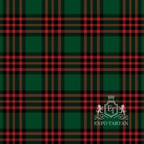 Men's Romsdal Norway Ancient Swatch showing a rich forest green sett, intersected by thick black bands and prominent red lines