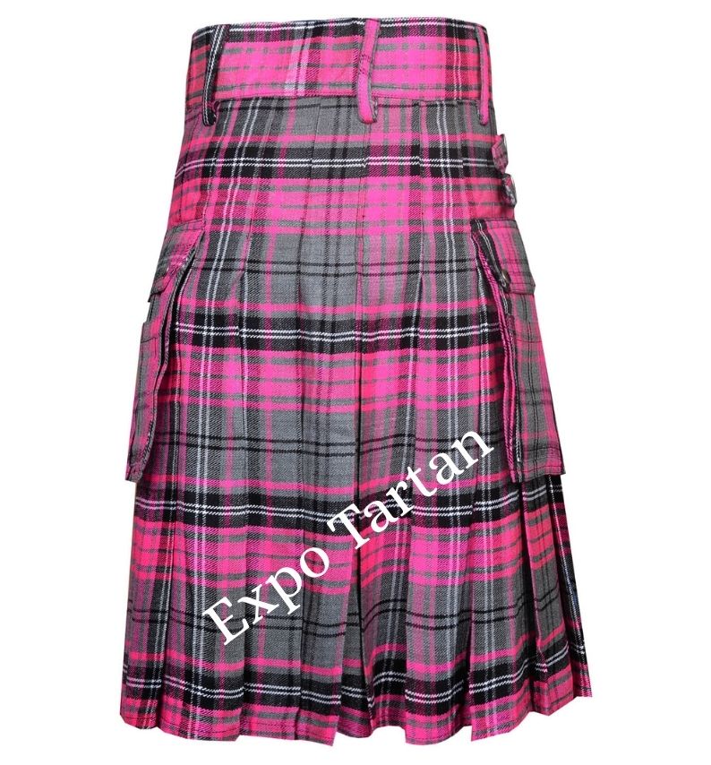 Alisa Pink Tartan Utility Kilt - image 4