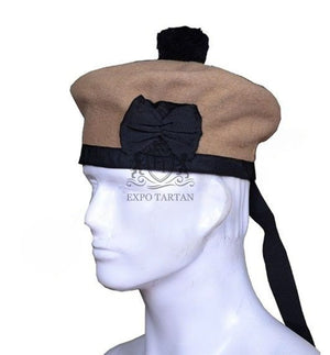 Scottish Military Kilt Cap Khaki Wool Balmoral Bonnet Hat