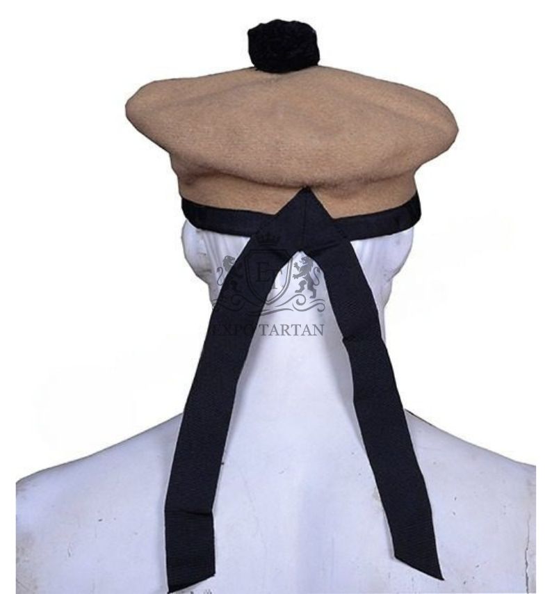 Scottish Military Kilt Cap Khaki Wool Balmoral Bonnet Hat