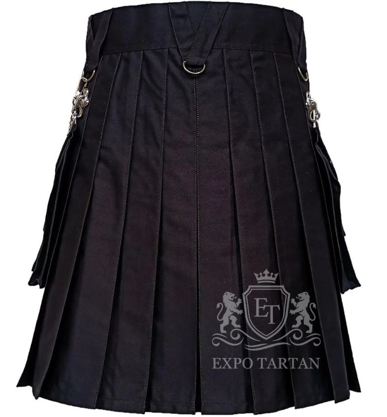Black Gothic Utility Fashion Kilt 