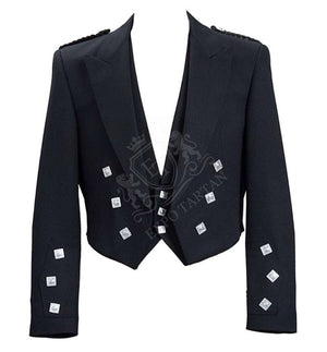Black Prince Charlie Kilt Jacket With Vest
