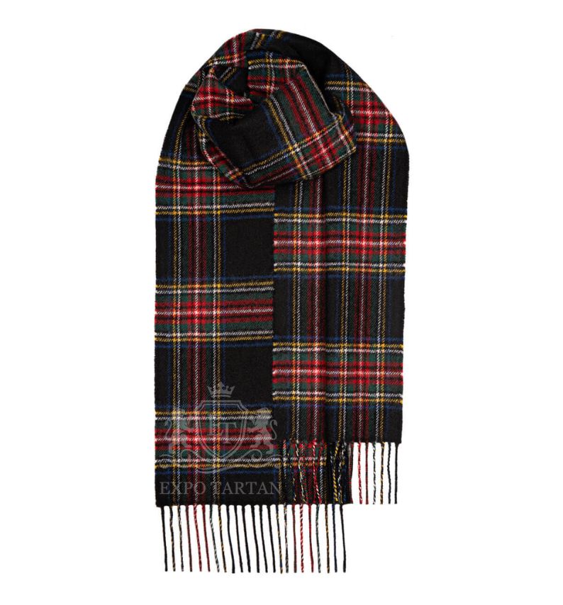 Black Stewart Tartan Stole