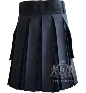 Black Watch Tartan Hybrid Utility Kilt Modern Gothic Scottish Style