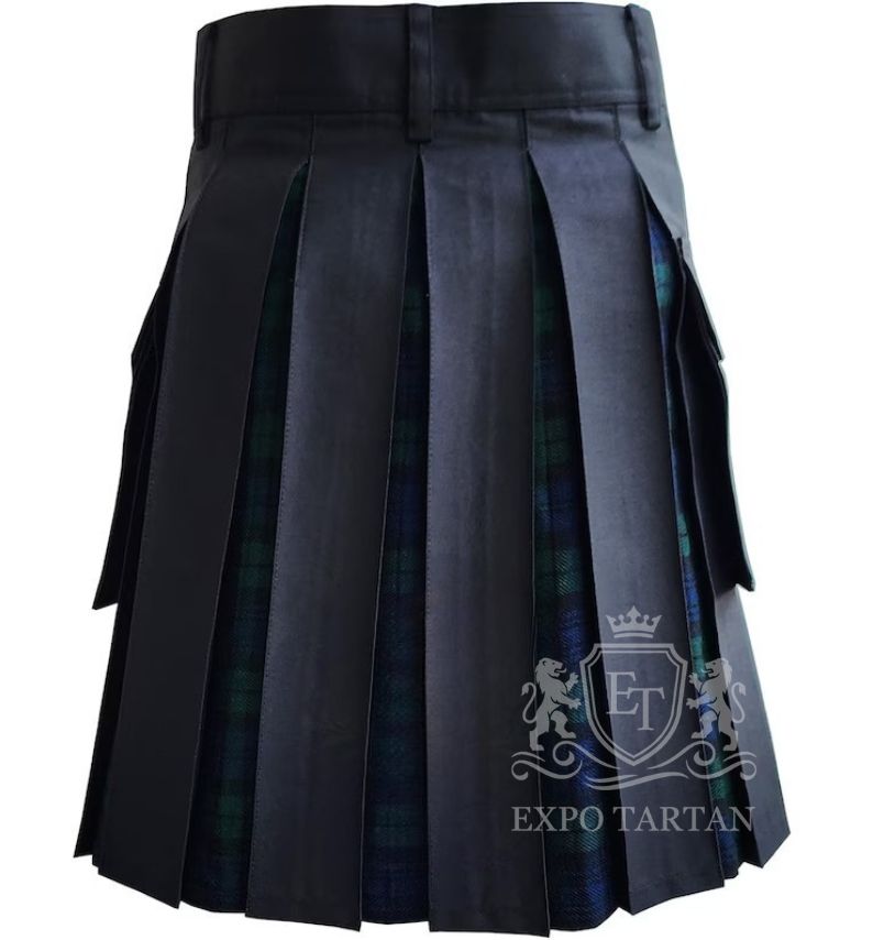 Black Watch Tartan Hybrid Utility Kilt Modern Gothic Scottish Style