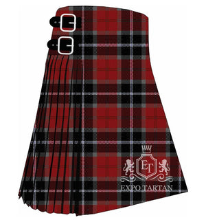 Custom Bombeiros Voluntarios De Galicia Tartan Kilt featuring a bold red, black, and white plaid pattern by Expo Tartan