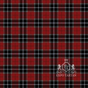 Custom Bombeiros Voluntarios De Galicia Swatch featuring a bold red, black, and white plaid pattern by Expo Tartan