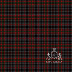 Men's Borthwick Hunting Swatch showing a dense charcoal grey, black, and dark red sett
