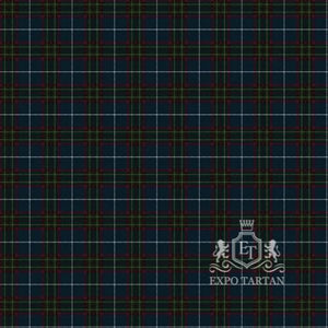 Men's Bressuire Swatch showing a deep midnight blue and forest green sett, intricately intersected by dark red bands and crisp white lines