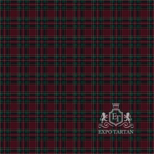 Custom British Caledonian Airways #4 Swatch featuring a burgundy, dark green, black, and gold plaid pattern by Expo Tartan