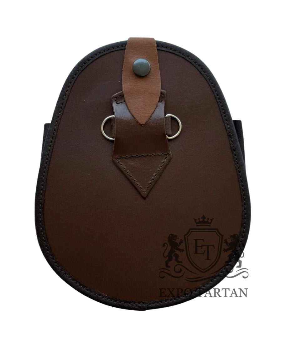 Brown Leather Fashion Kilt Sporran With Stag Head