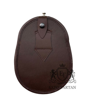 Brown Leather Sporran Antique Celtic Cantle