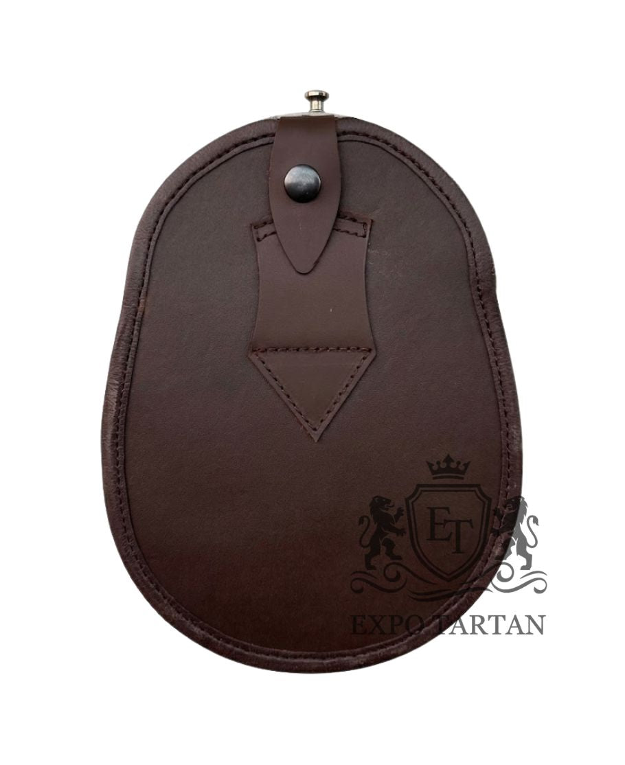 Brown Leather Sporran Antique Celtic Cantle