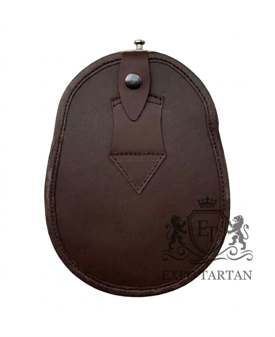 Brown Leather Sporran Antique Thistle Cantle