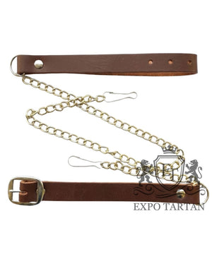 Brown Leather With Black Rabbit Fur Sporran