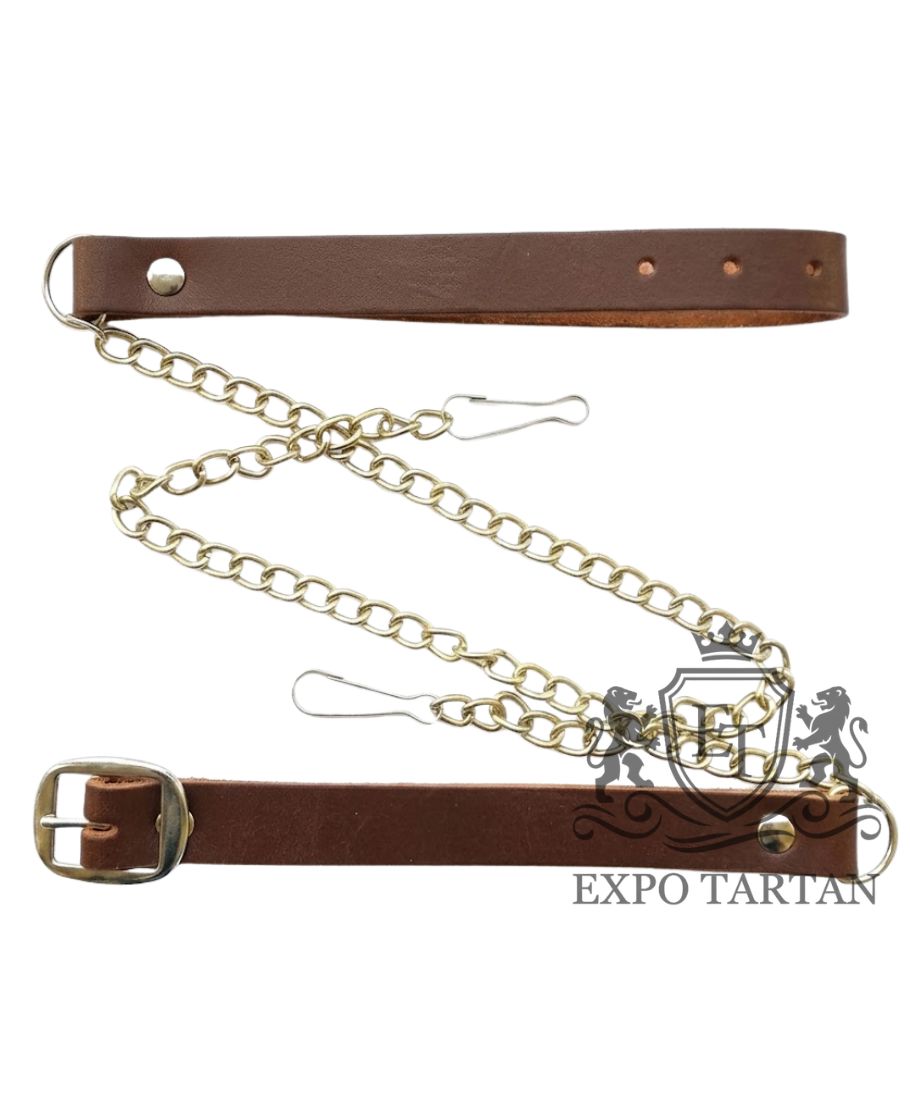 Brown Leather With Black Rabbit Fur Sporran