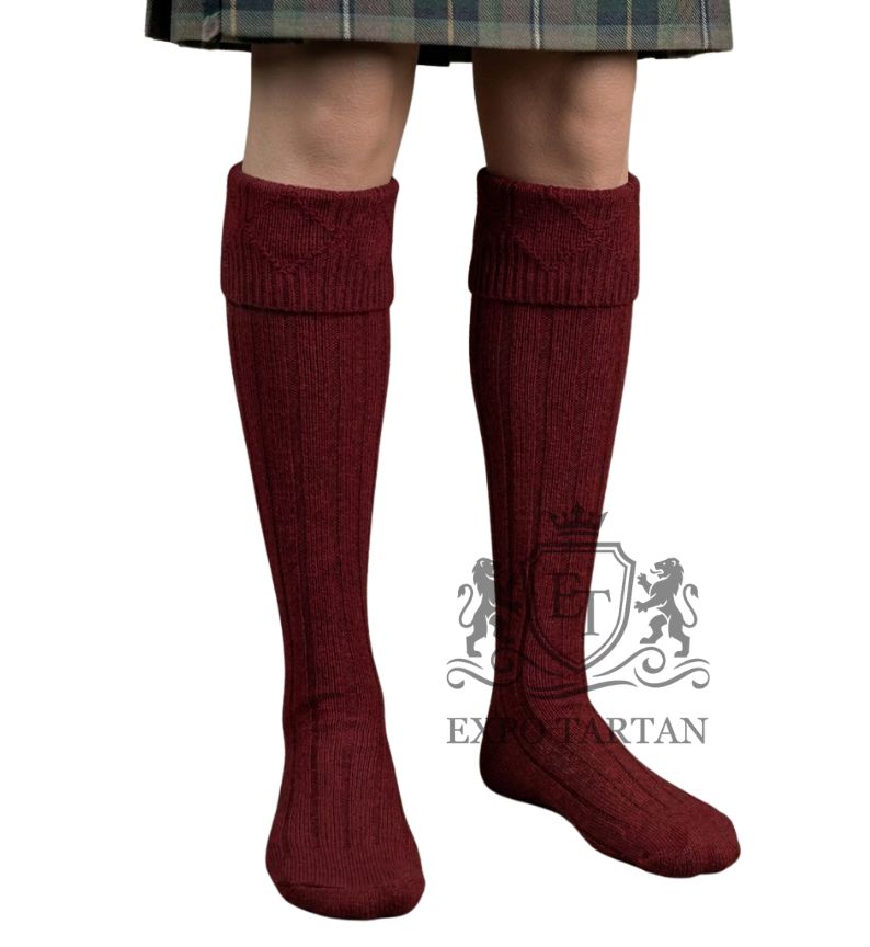Burgundy Kilt Socks